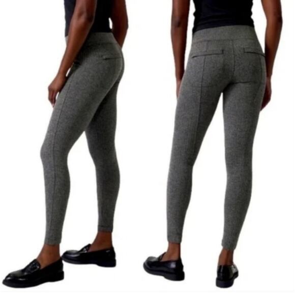 Athleta Delancy Herringbone Tight Leggings Office Athleisure Gray Size Small - Picture 1 of 8